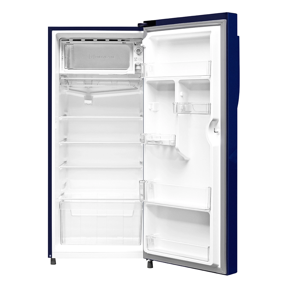 Haier 215L 3 Star Direct Cool Single Door Refrigerator with Toughened Glass Shelf comes in Glossy Marine Dahelia Finish HRD-2353CMD-P